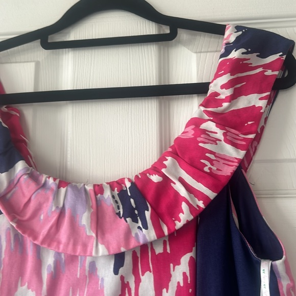Lilly Pulitzer Dominica dress in Bright Navy Brava print size 10 EUC - Picture 3 of 8